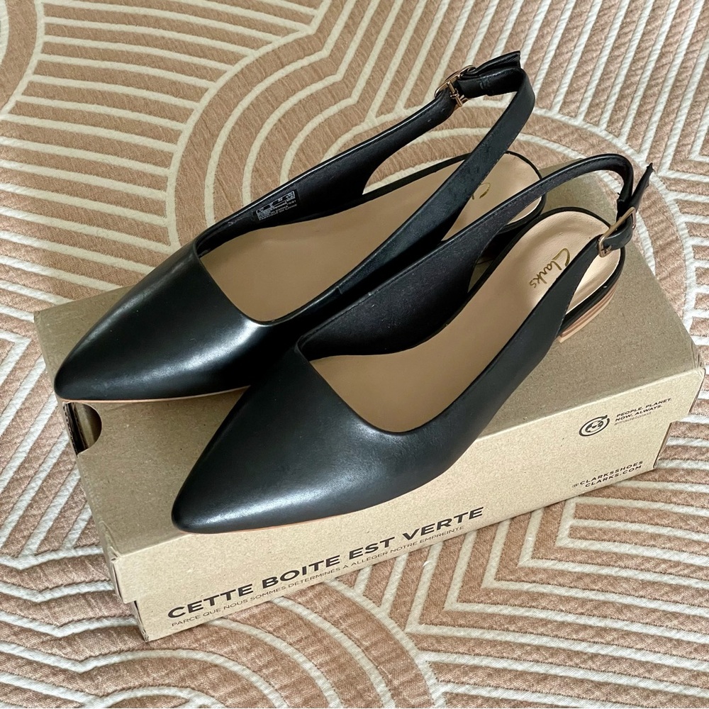 NWT Clarks Laina Slingback Flats - Genuine Leather